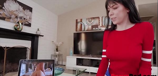  Brunette Busty Daughter Caught Dad Watching Porn- Leda Bear